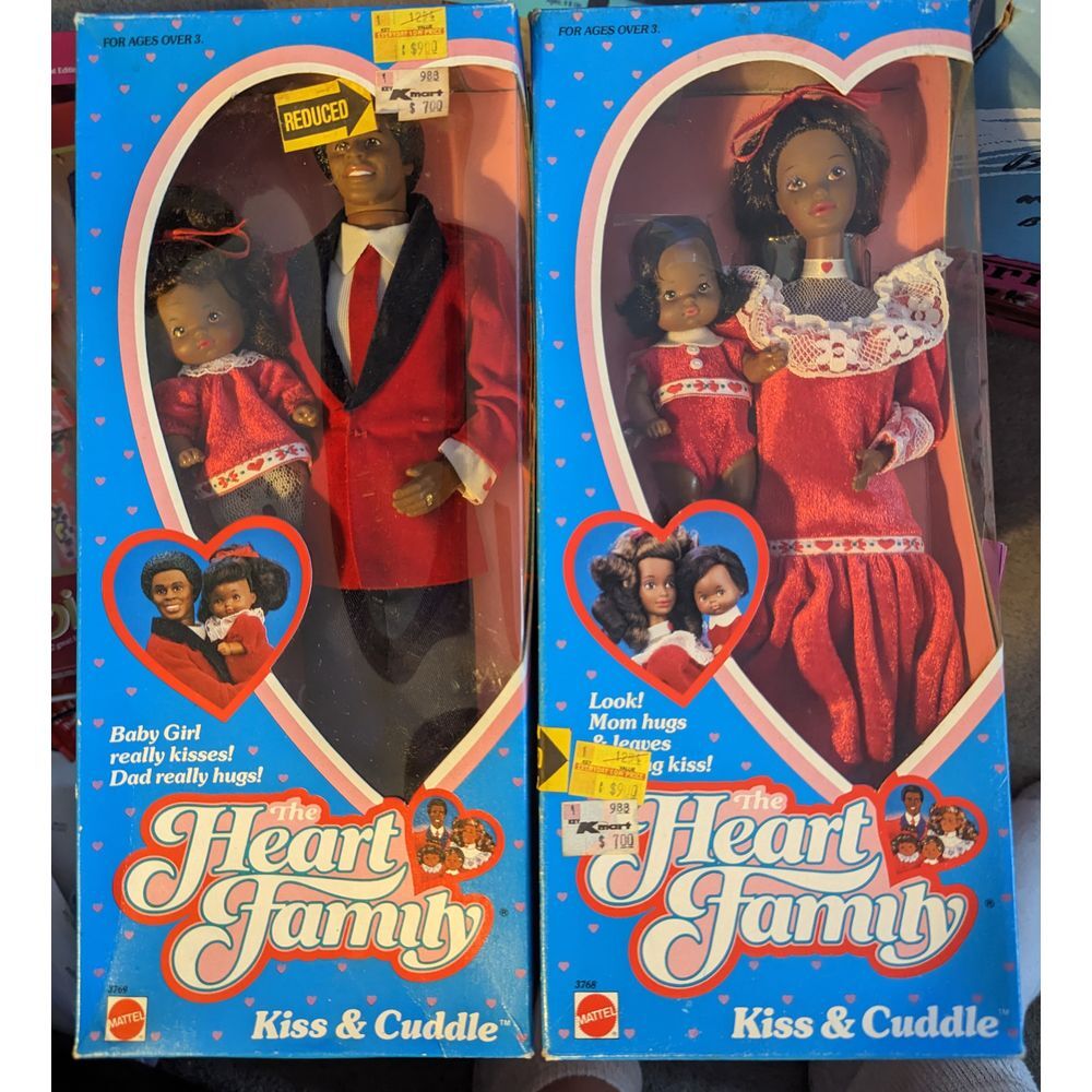 The Heart Family Kiss Cuddle Mom & Dad, Baby Boy&Girl 3769 & 3768 Mattel African